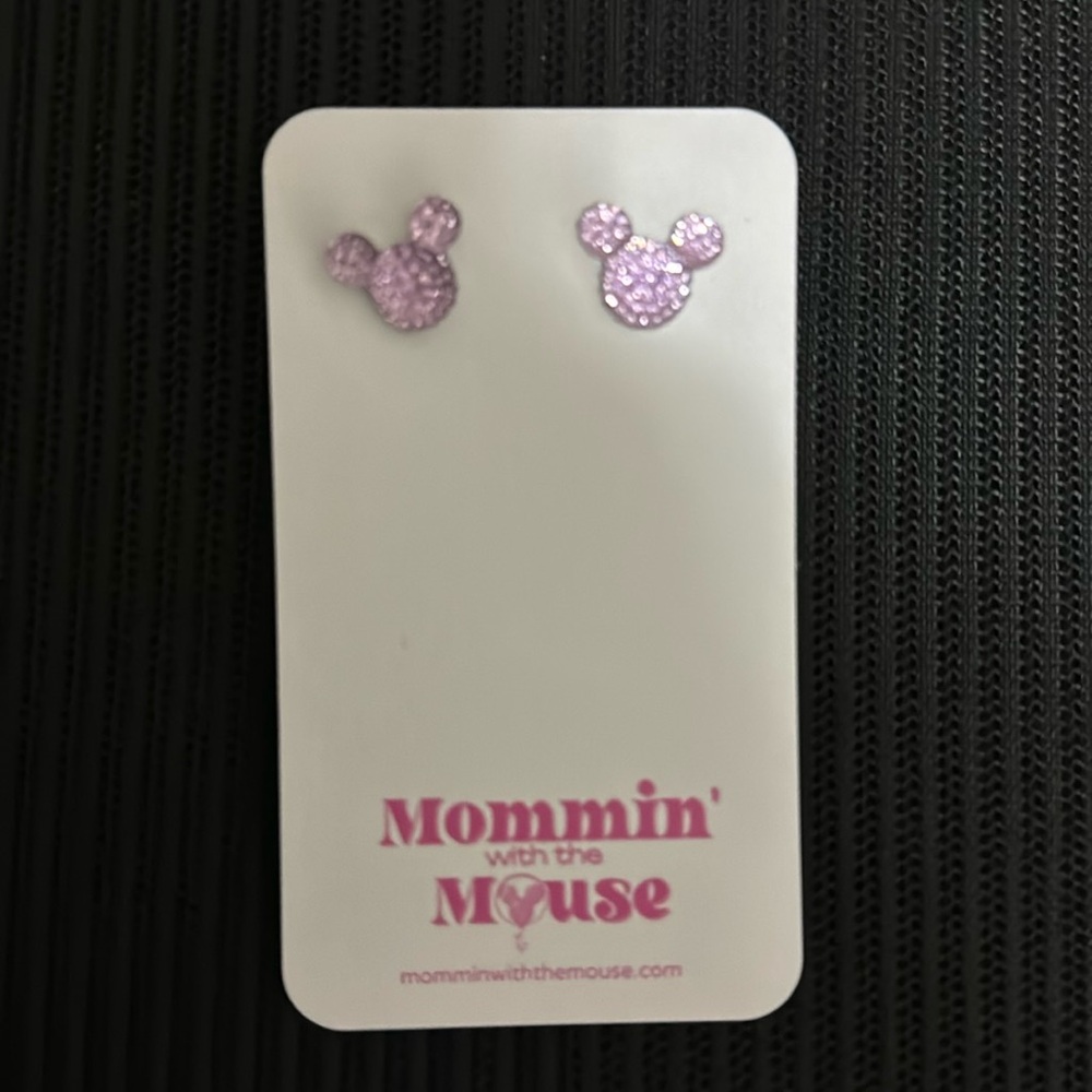 Mickey Mouse purple stud earrings